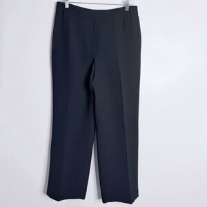 Kasper Black Dress Pant 12 Petite Lined High Waist Workwear Career Office Formal